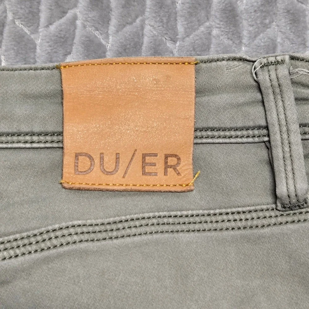DU/ER No Sweat Pant Slim Fit Olive Green Performance Trousers 32x30 N2X